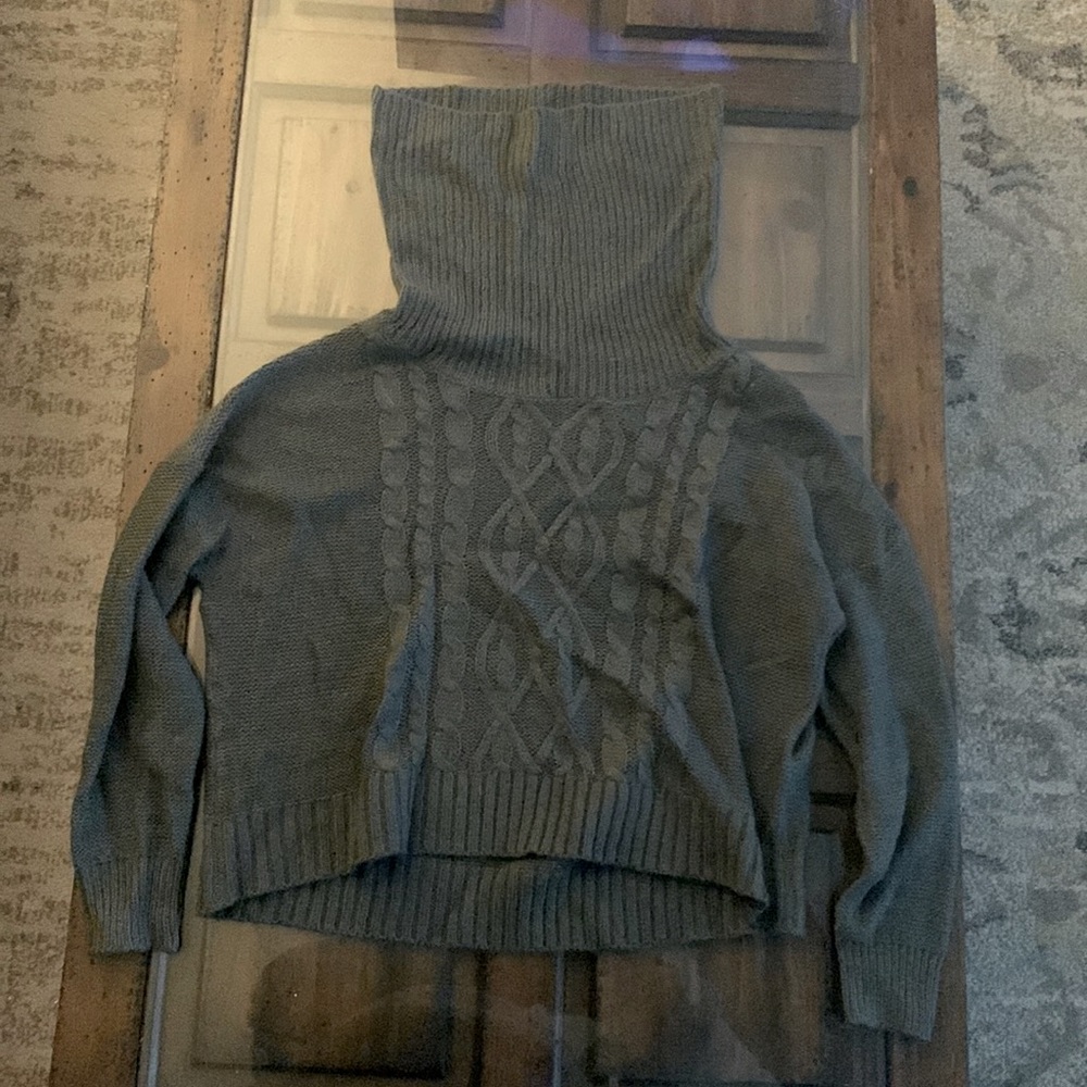 Thin knit sweater with scarf neckline